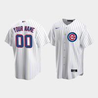 Men's Chicago Cubs #00 Custom White Replica Nike Home Jersey