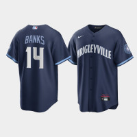 Men's Chicago Cubs Ernie Banks Navy 2021 City Connect Replica Jersey Men's Chicago Cubs Ernie Banks Navy 2021 City Connect Replica Jersey