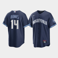 Men's Chicago Cubs Ernie Banks Navy 2021 City Connect Replica Jersey Men's Chicago Cubs Ernie Banks Navy 2021 City Connect Replica Jersey