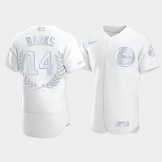 Men's Chicago Cubs Ernie Banks #14 White Award Collection Retired Jersey Men's Chicago Cubs Ernie Banks #14 White Award Collection Retired Jersey