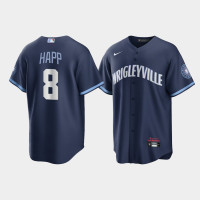 Men's Chicago Cubs Ian Happ #8 Navy 2021 City Connect Replica Jersey Men's Chicago Cubs Ian Happ #8 Navy 2021 City Connect Replica Jersey