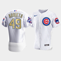 Men's Chicago Cubs #49 Jake Arrieta White 2016 World Series Champions Nike Jersey