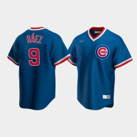 Men's Chicago Cubs #9 Javier Baez Cooperstown Collection Road Nike Royal Jersey