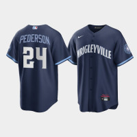 Men's Chicago Cubs Joc Pederson #24 Navy 2021 City Connect Replica Jersey