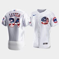Men's Chicago Cubs #34 Jon Lester White 4th of July 2020 Stars & Stripes Jersey Men's Chicago Cubs #34 Jon Lester White 4th of July 2020 Stars & Stripes Jersey