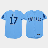 Men's Chicago Cubs #17 Kris Bryant 2021 Players Weekend Nickname Blue Jersey Men's Chicago Cubs #17 Kris Bryant 2021 Players Weekend Nickname Blue Jersey