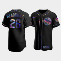 Men's Chicago Cubs Kyle Hendricks Black Iridescent Logo Authentic Holographic Limited Jersey Men's Chicago Cubs Kyle Hendricks Black Iridescent Logo Authentic Holographic Limited Jersey