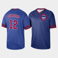 Men's Chicago Cubs Kyle Schwarber #12 Royal Cooperstown Collection V-Neck Legend Jersey