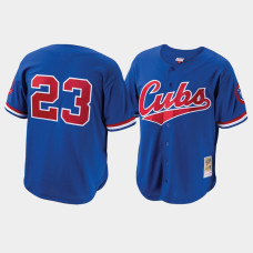 Chicago Cubs #23 Ryne Sandberg Cooperstown Collection Mesh Batting Practice Button-Up Royal Mitchell & Ness Jersey Men's Chicago Cubs #23 Ryne Sandberg Cooperstown Collection Mesh Batting Practice Button-Up Royal Mitchell & Ness Jersey Men's