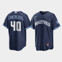 Men's Chicago Cubs Willson Contreras #40 Navy 2021 City Connect Replica Jersey Men's Chicago Cubs Willson Contreras #40 Navy 2021 City Connect Replica Jersey
