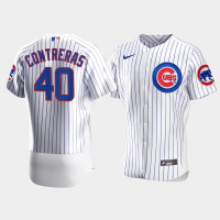 Men's Chicago Cubs #40 Willson Contreras White Authentic Nike Jersey