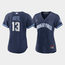 Women's Chicago Cubs David Bote #13 Navy 2021 City Connect Replica Jersey
