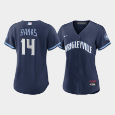 Women's Chicago Cubs Ernie Banks #14 Navy 2021 City Connect Replica Jersey