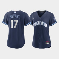 Women's Chicago Cubs Kris Bryant #17 Navy 2021 City Connect Replica Jersey Women's Chicago Cubs Kris Bryant #17 Navy 2021 City Connect Replica Jersey