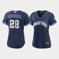 Women's Chicago Cubs Kyle Hendricks #28 Navy 2021 City Connect Replica Jersey