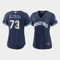 Women Chicago Cubs Adbert Alzolay #73 Navy 2021 City Connect Replica Jersey
