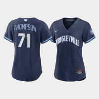 Women Chicago Cubs Keegan Thompson #71 Navy 2021 City Connect Replica Jersey